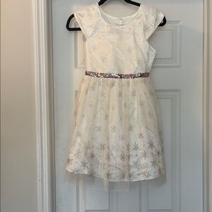 Jona Michelle Cream and Gold Formal Dress